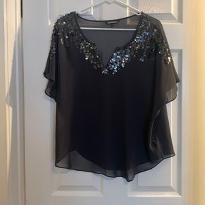 Sheer sequin flowy top